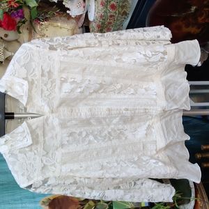 Coldwater Creek Ivory White Lace Jacket 1x